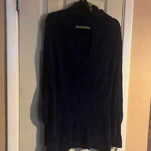 Free People Navy Cowl Neck Sweater